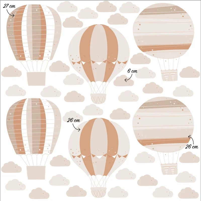 Stickers muraux montgolfières - Plusieurs couleurs disponibles