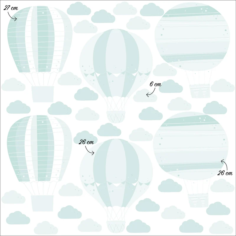 Stickers muraux montgolfières - Plusieurs couleurs disponibles