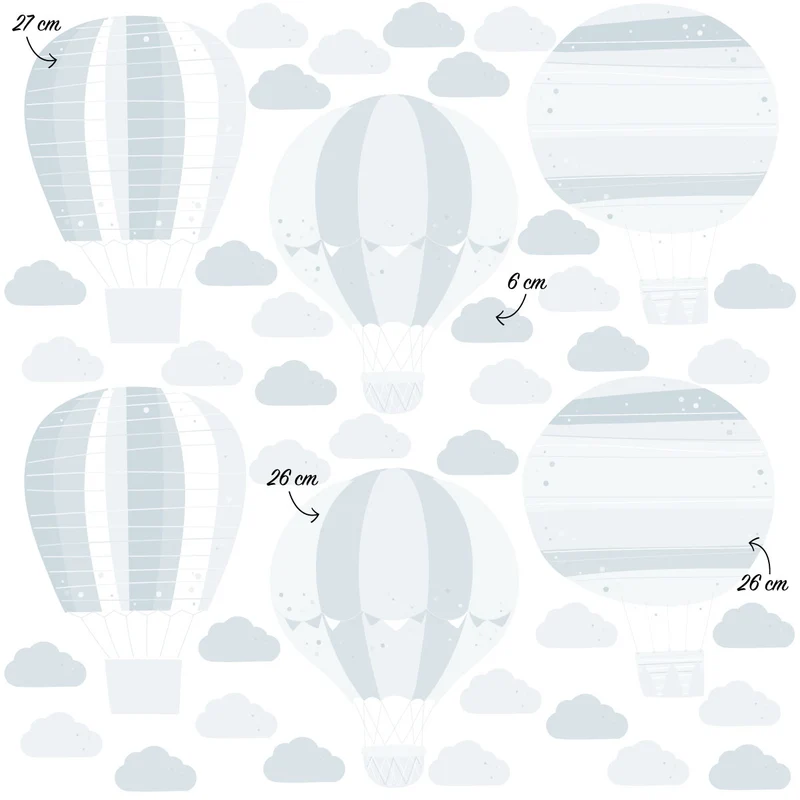 Stickers muraux montgolfières - Plusieurs couleurs disponibles