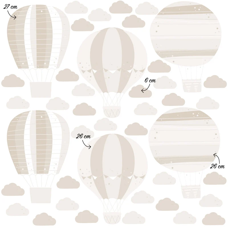 Stickers muraux montgolfières - Plusieurs couleurs disponibles