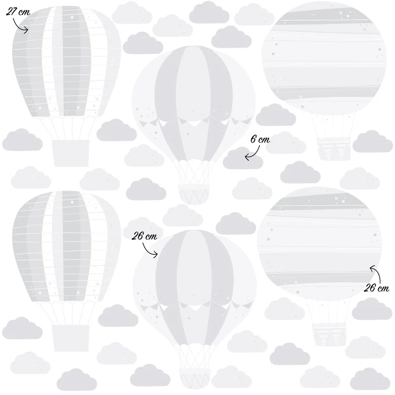 Stickers muraux montgolfières - Plusieurs couleurs disponibles