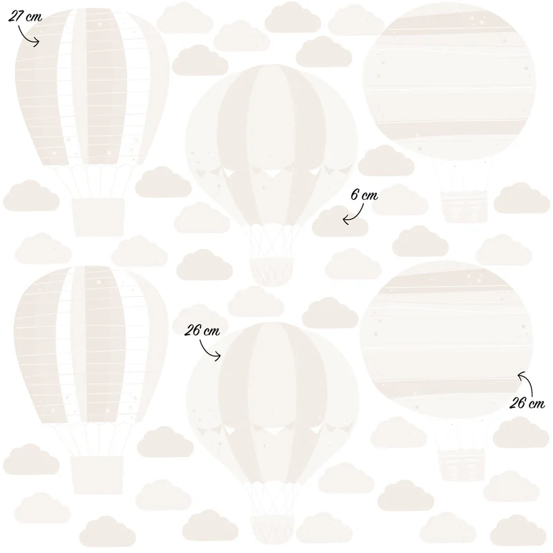 Stickers muraux montgolfières - Plusieurs couleurs disponibles