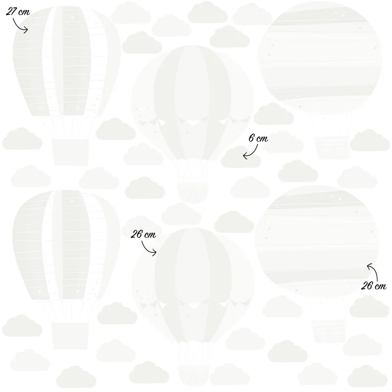 Stickers muraux montgolfières - Plusieurs couleurs disponibles