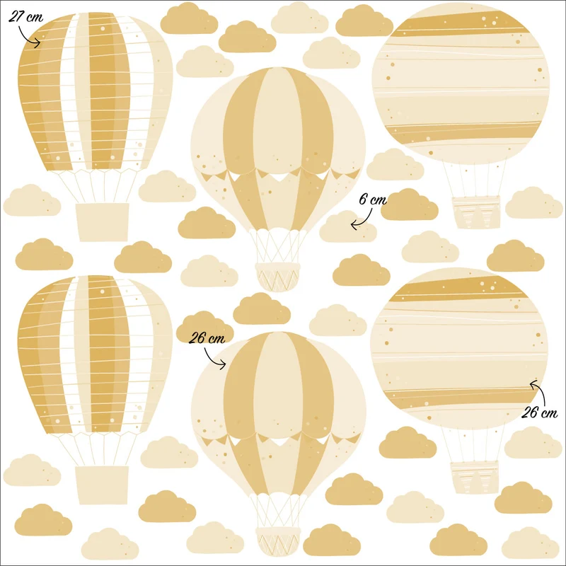 Stickers muraux montgolfières - Plusieurs couleurs disponibles