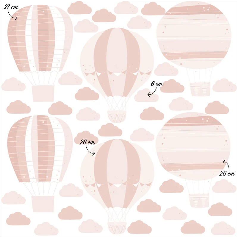Stickers muraux montgolfières - Plusieurs couleurs disponibles