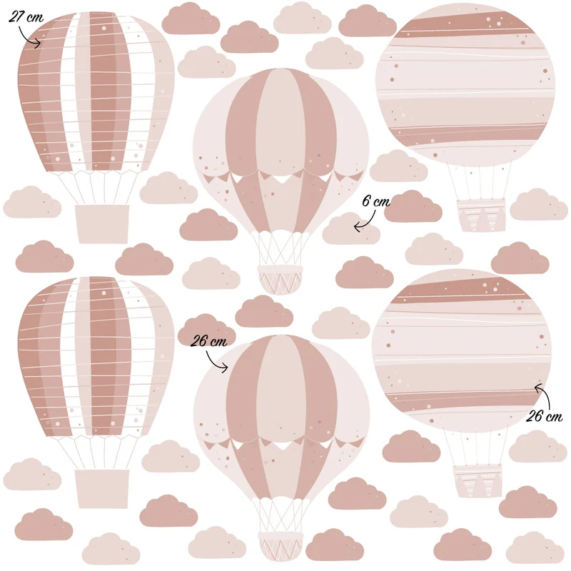 Stickers muraux montgolfières - Plusieurs couleurs disponibles