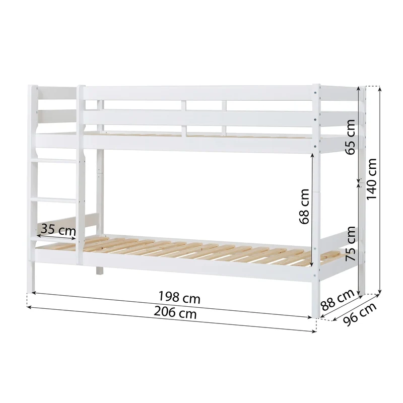 Lit superposé 90x200 cm Hoppekids ECO Comfort - Plusieurs coloris disponibles