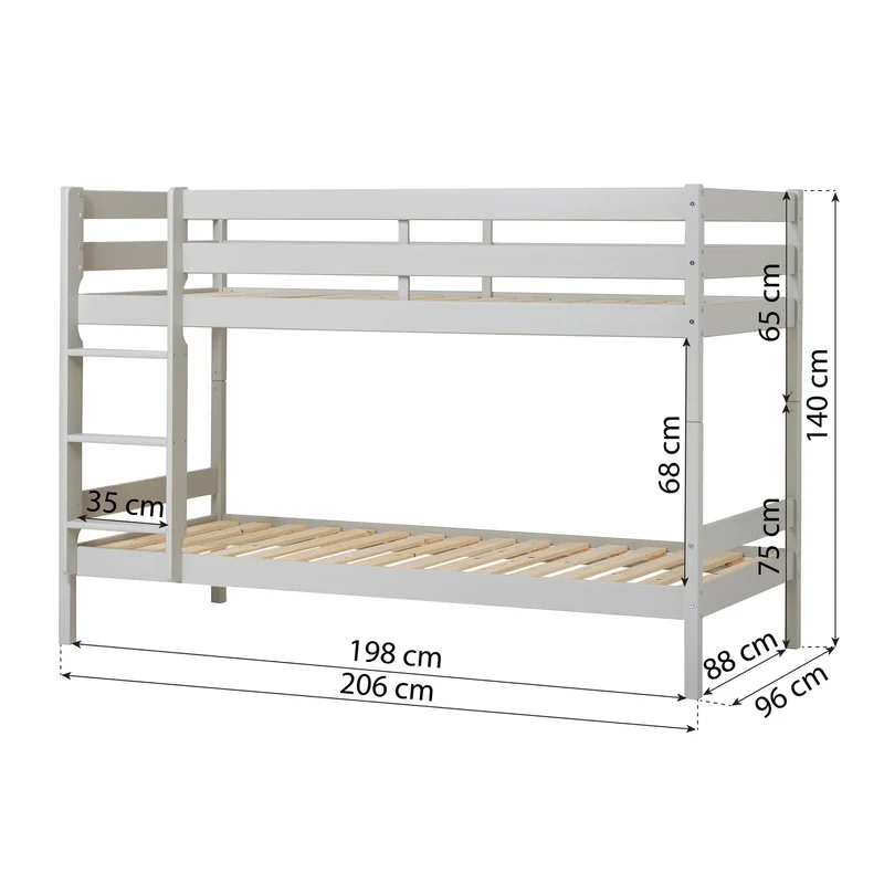 Lit superposé 90x200 cm Hoppekids ECO Comfort - Plusieurs coloris disponibles