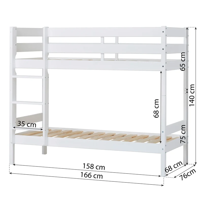 Lit superposé 70x160 cm Hoppekids ECO Comfort - Plusieurs coloris disponibles