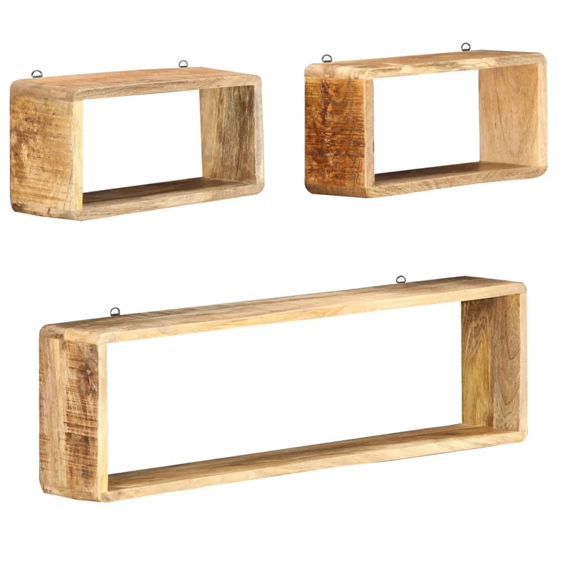 Étagère Murale en Bois Naturel de Manguier