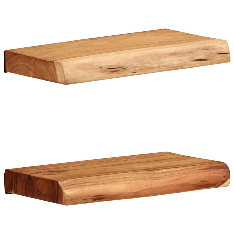 Étagère Murale en Bois Brut d'Acacia