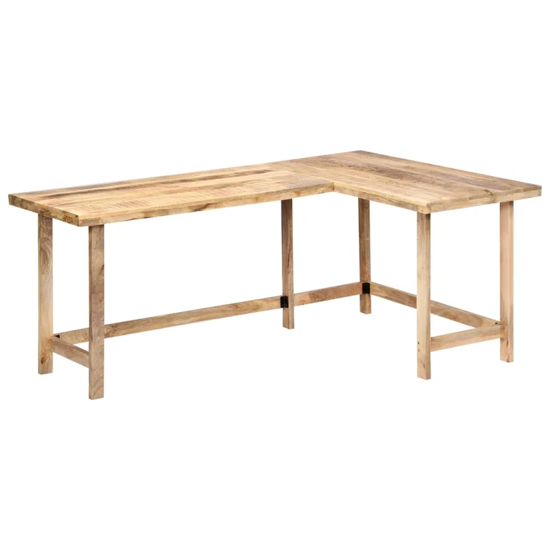Bureau d'Angle en Bois de Manguier Massif