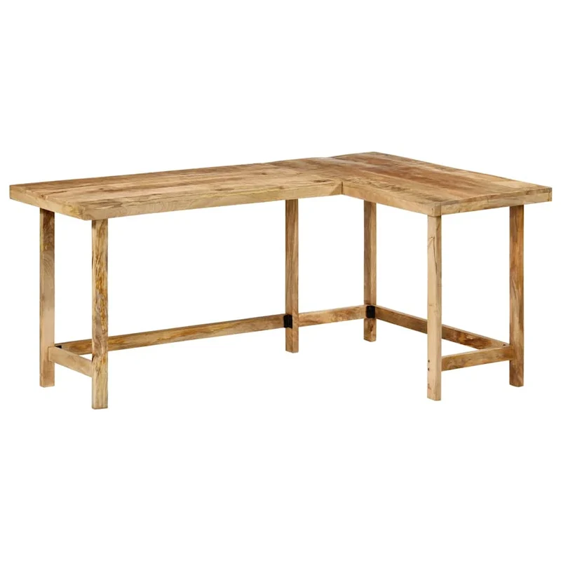 Bureau d'Angle en Bois Clair Industriel