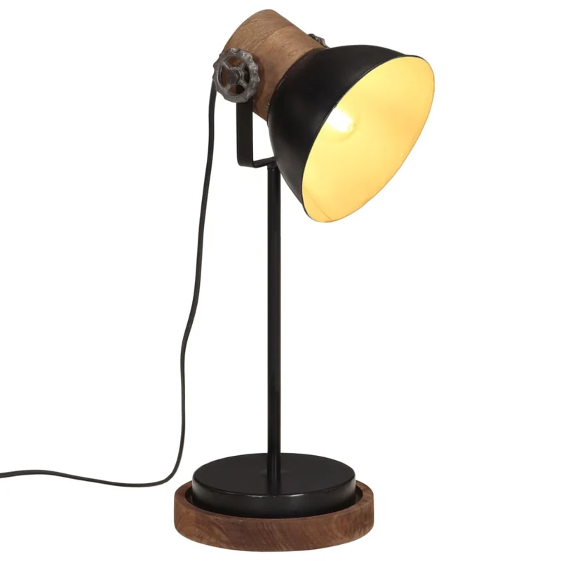 Lampe en Métal et Bois au Style Indus