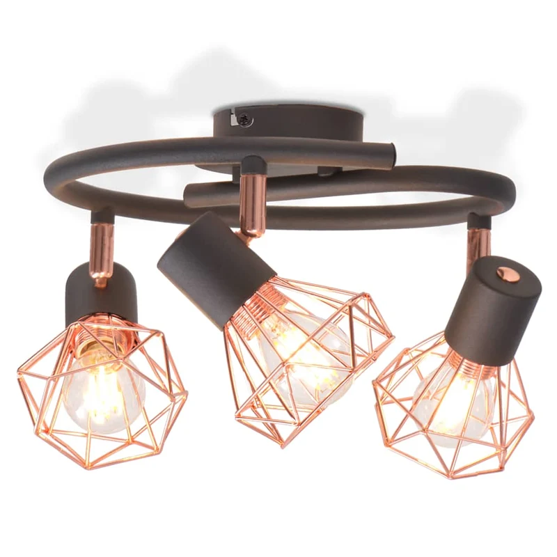 Plafonnier Luminaire Industriel en Métal Cuivré