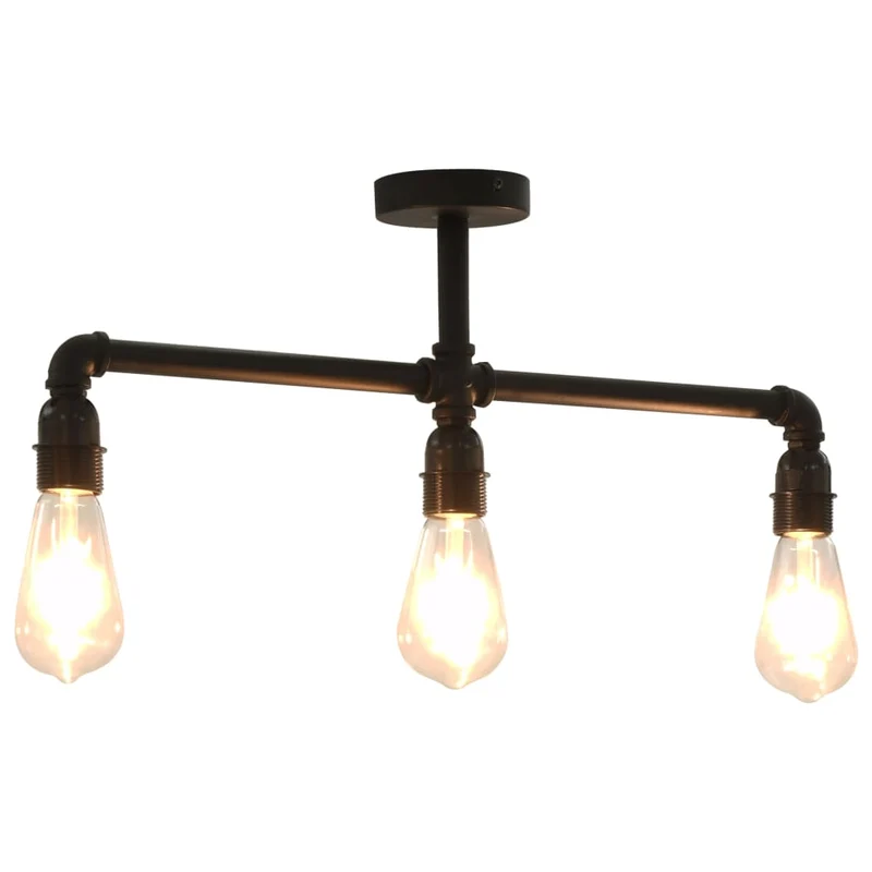 Plafonnier au Style Industriel Noir