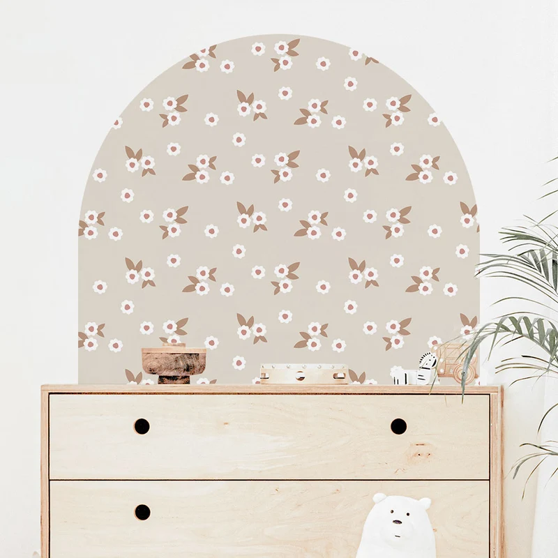 Sticker Arche florale beige - Plus de tailles disponibles