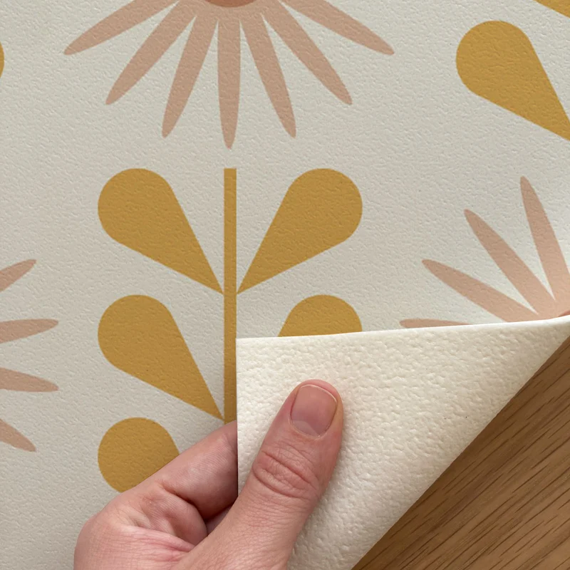 Tapis de couloir en vinyle à motif floral délavé - Plus de tailles disponibles