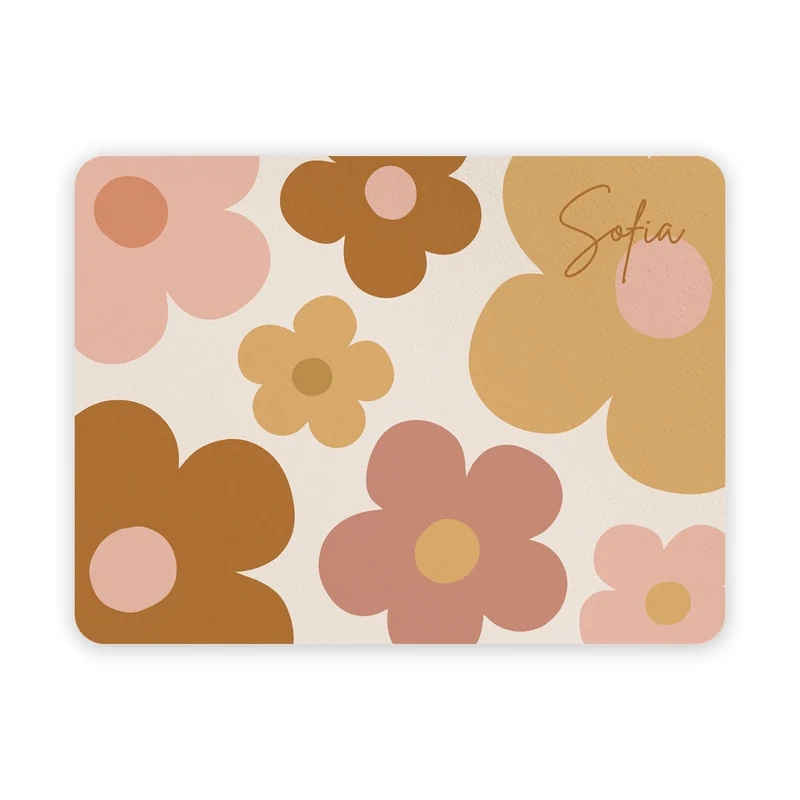 Set de table Groovy Daisy pour enfants - Nom personnalisable