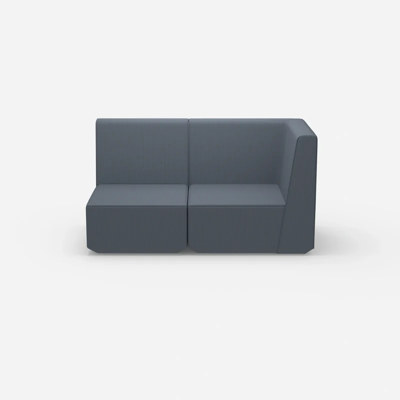 Blaues Modulsofa mit hoher Rückenlehne