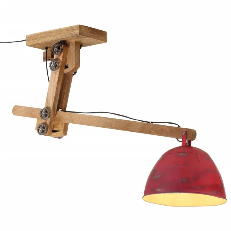 Plafonnier en Bois et Métal Industriel