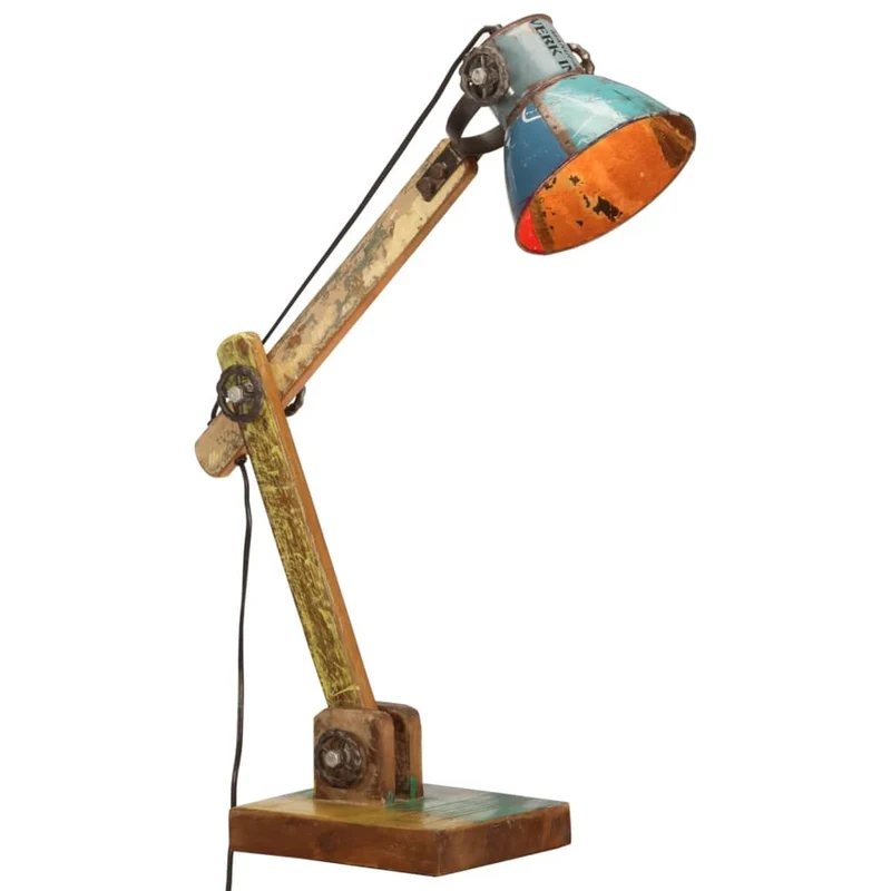 Lampe Industrielle Ancienne en Bois et Métal
