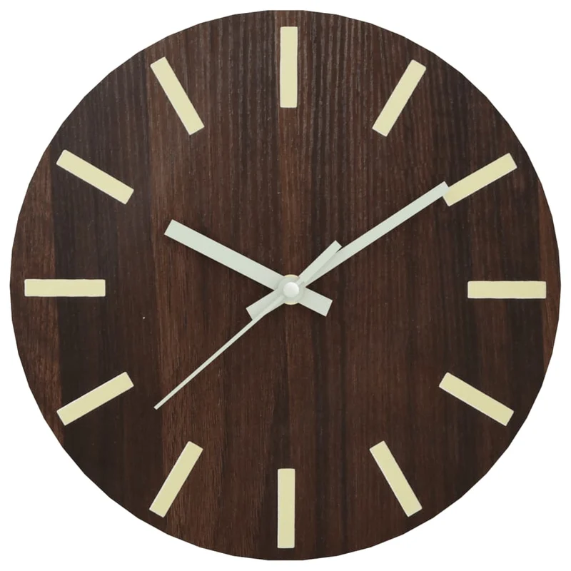 Horloge Style Industriel en Bois à Aiguilles Lumineuses