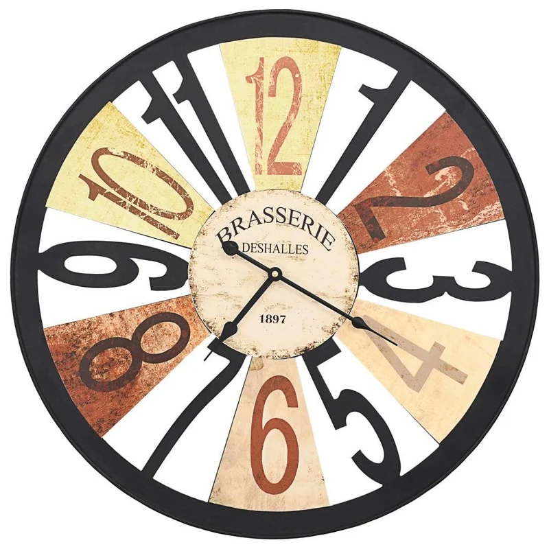 Horloge Murale en Métal Style Industriel