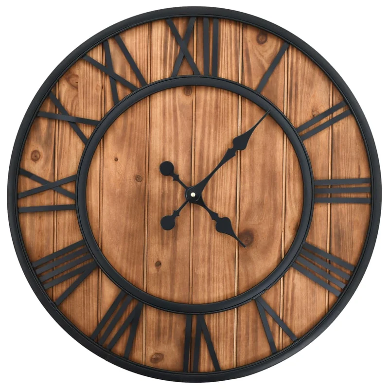 Horloge Industrielle en Bois et Métal