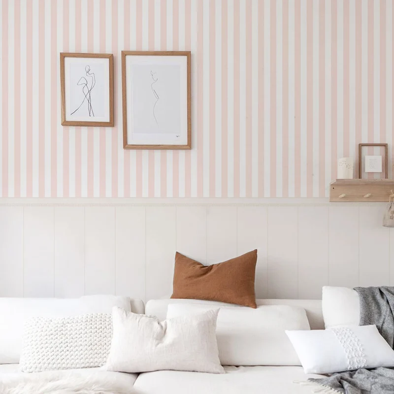 Papier peint à petites rayures Boiserie - Plus de couleurs et de tailles disponibles