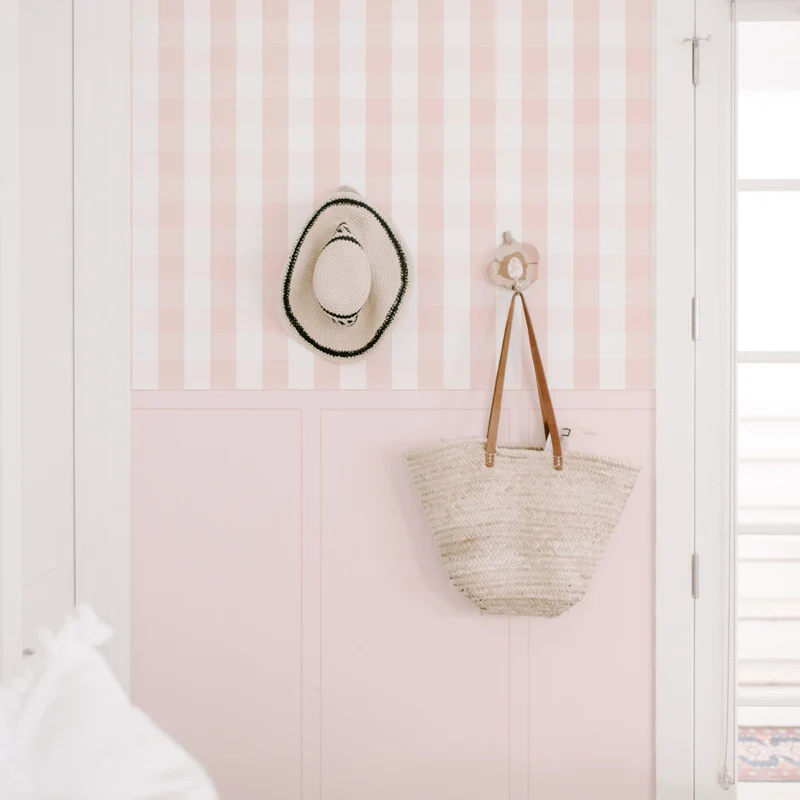 Papier peint Vichy Boiserie - Plus de couleurs et de tailles disponibles