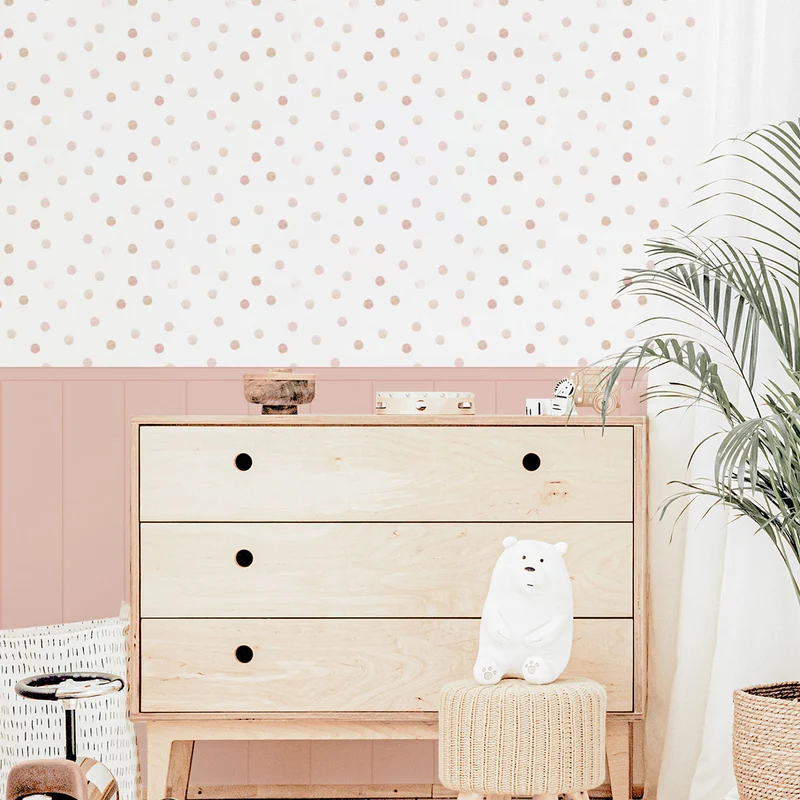 Papier peint rond aquarelle Boiserie - Plus de couleurs et de tailles disponibles