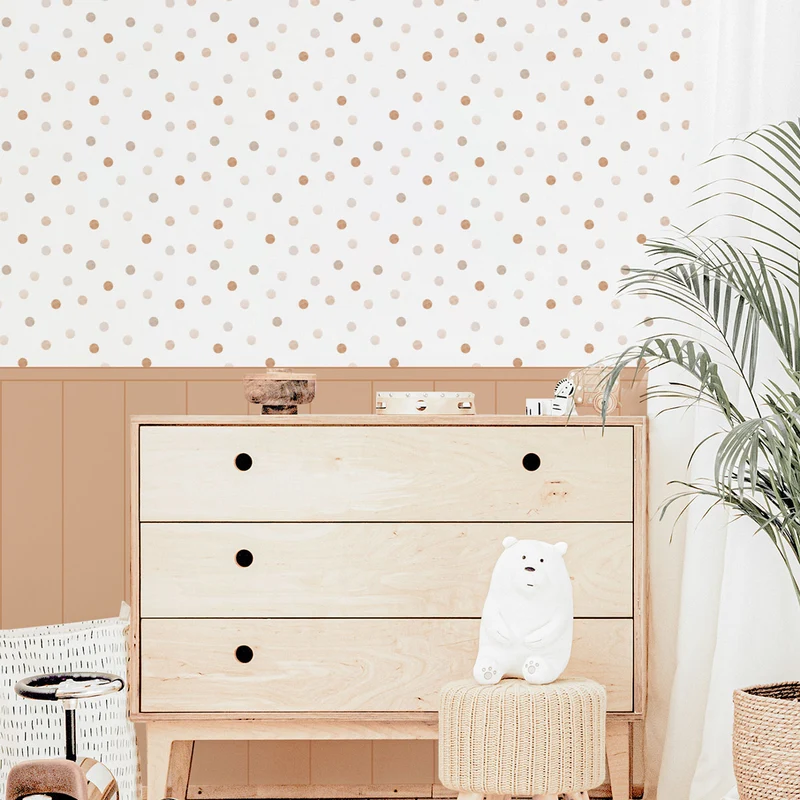 Papier peint rond aquarelle Boiserie - Plus de couleurs et de tailles disponibles