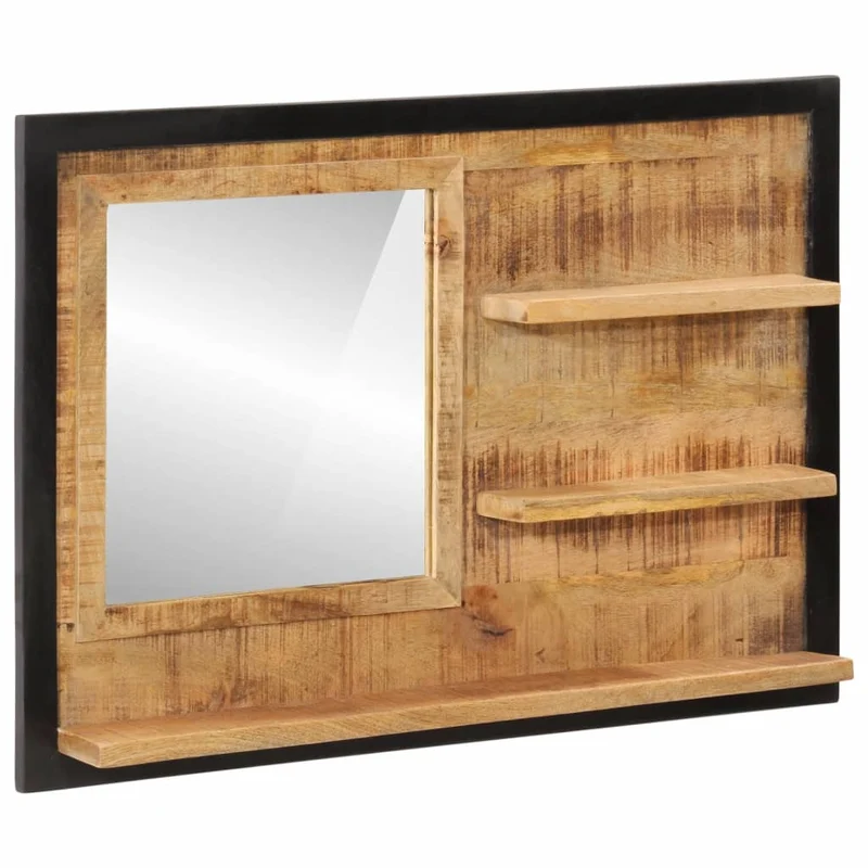 Miroir Industriel Avec Étagères pour Salle de Bain