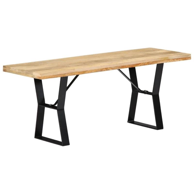 Banc en Bois de Manguier et Acier Élégant