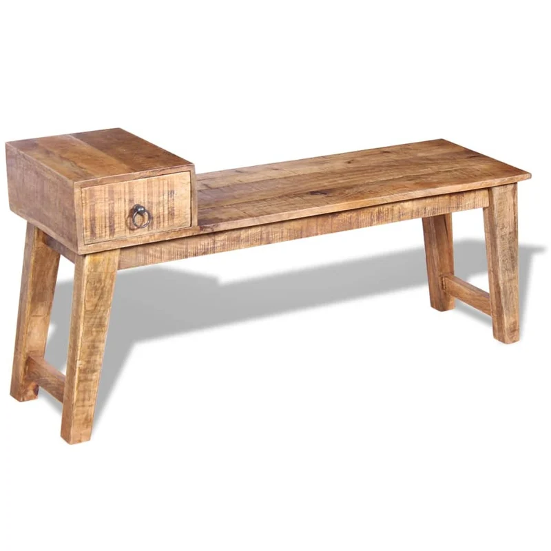 Banc en Bois avec Rangement en Manguier Massif