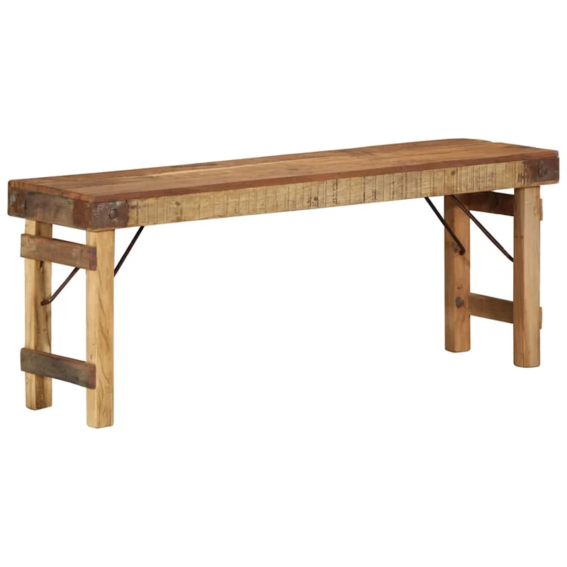 Banc en Bois Massif et Acier Industriel
