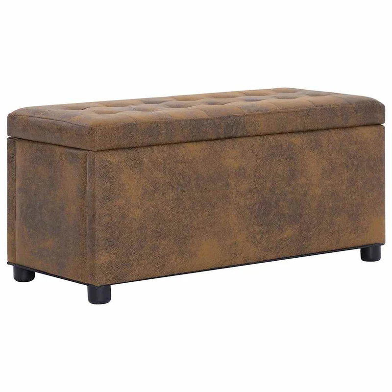 Pouf Style Industriel Vintage en Daim