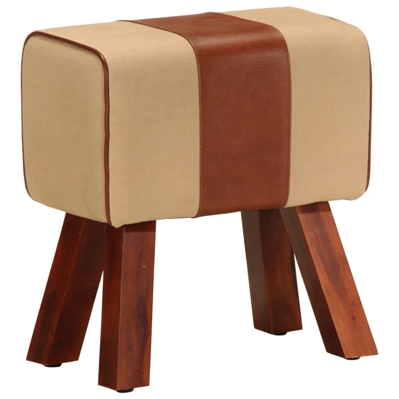 Banc en Cuir véritable et Bois de Manguier