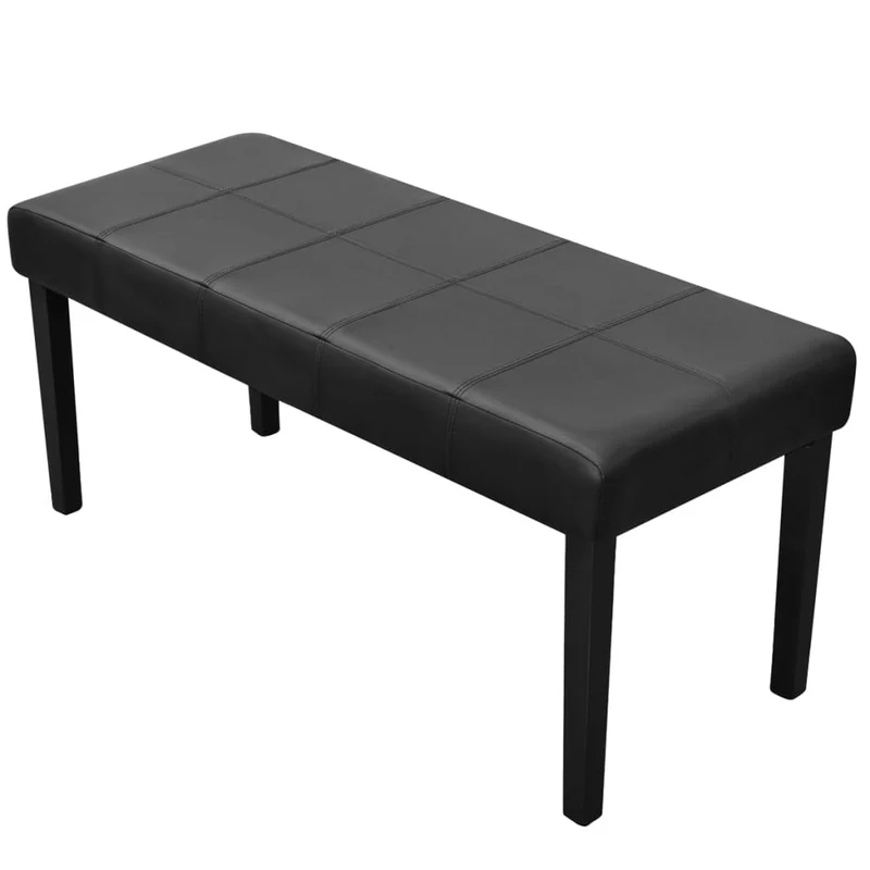 Banc en Cuir Noir Chic