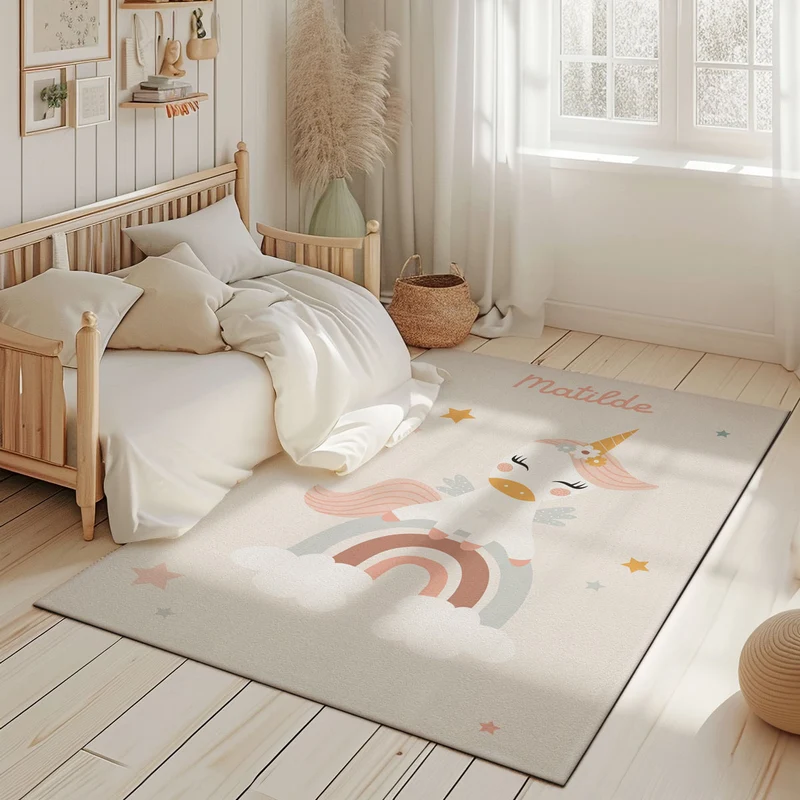 Tapis de jeu Licorne - Plusieurs couleurs et tailles disponibles - Nom personnalisable