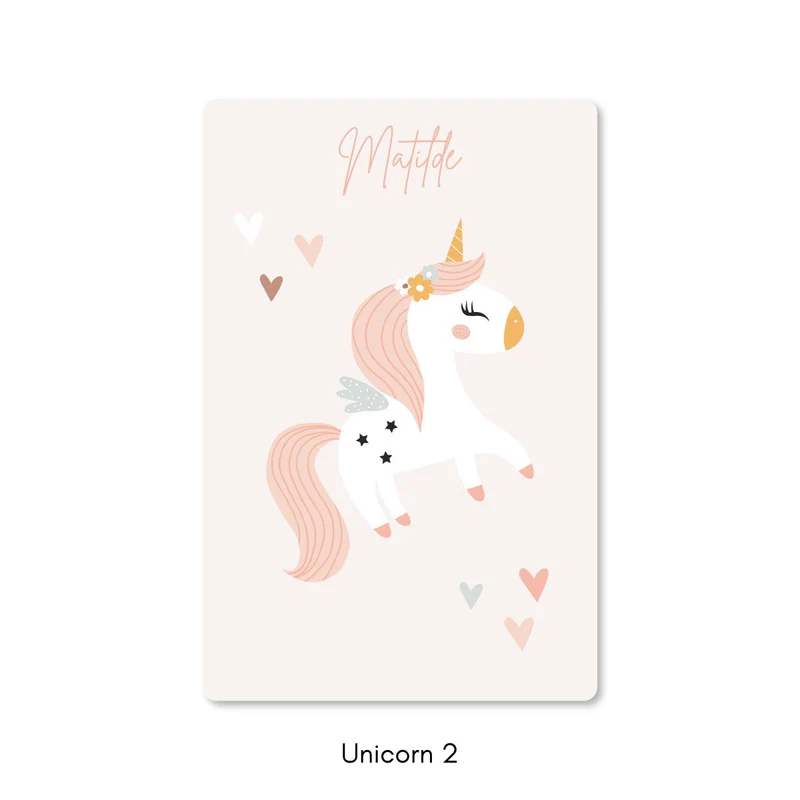 Tapis de jeu Licorne - Plusieurs couleurs et tailles disponibles - Nom personnalisable