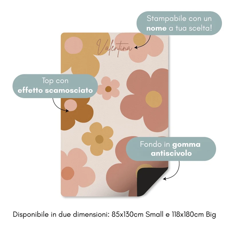 Daisy Play Mat - Plusieurs couleurs et tailles disponibles - Nom personnalisable