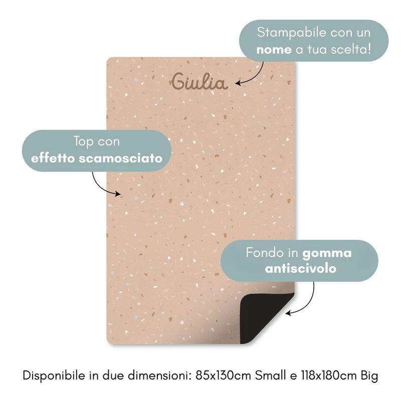 Tapis de jeu terrasse - Plusieurs couleurs et tailles disponibles - Nom personnalisable