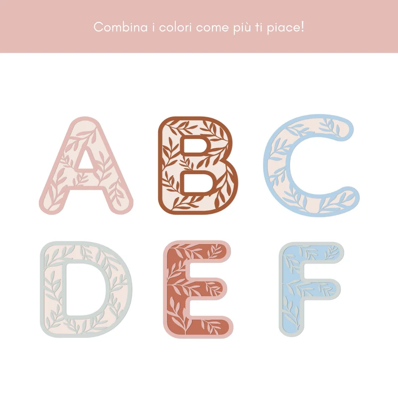 Lettres acryliques décorées uniques - Plusieurs couleurs disponibles