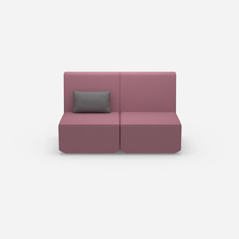 2er Sofa rosa mit hohem Rücken
