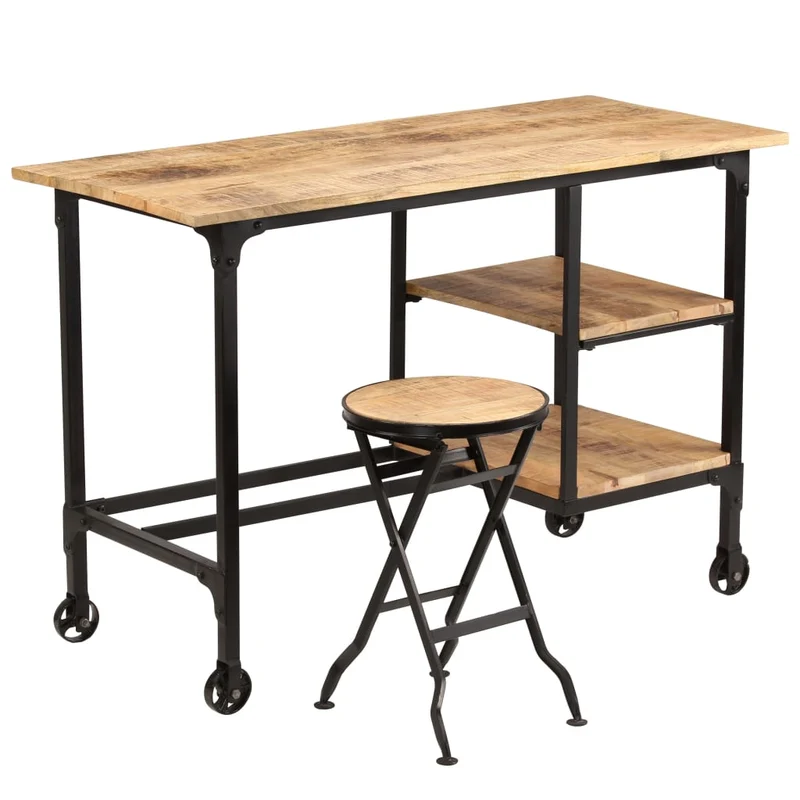 Bureau Industriel en Bois/Métal avec Rangement