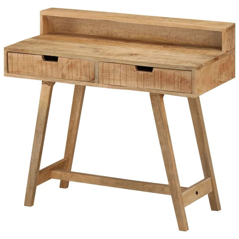 Bureau Industriel Style Tréteau en Bois de Manguier