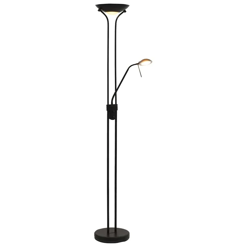 Lampadaire en Acier Noir au Style Industriel LED