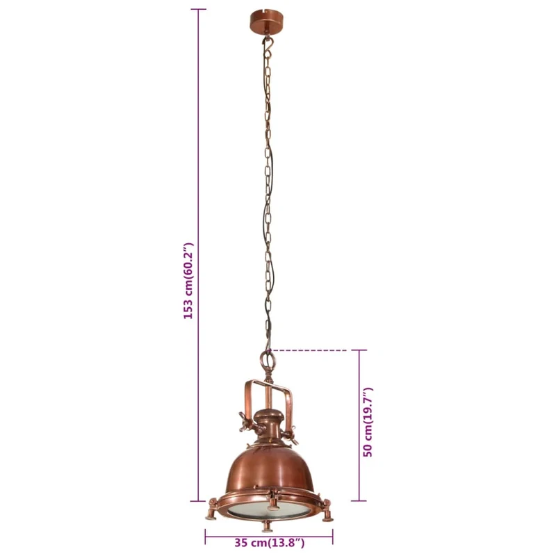 Luminaire Industriel Vintage en Aluminium et Cuivre